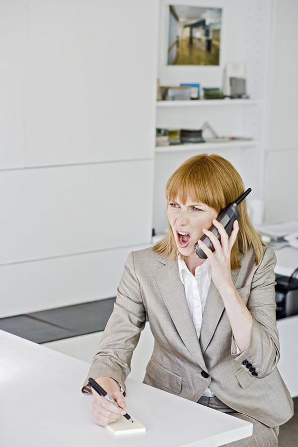 property manager talking with angry tenant